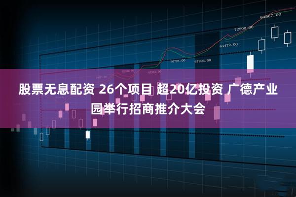 股票无息配资 26个项目 超20亿投资 广德产业园举行招商推介大会